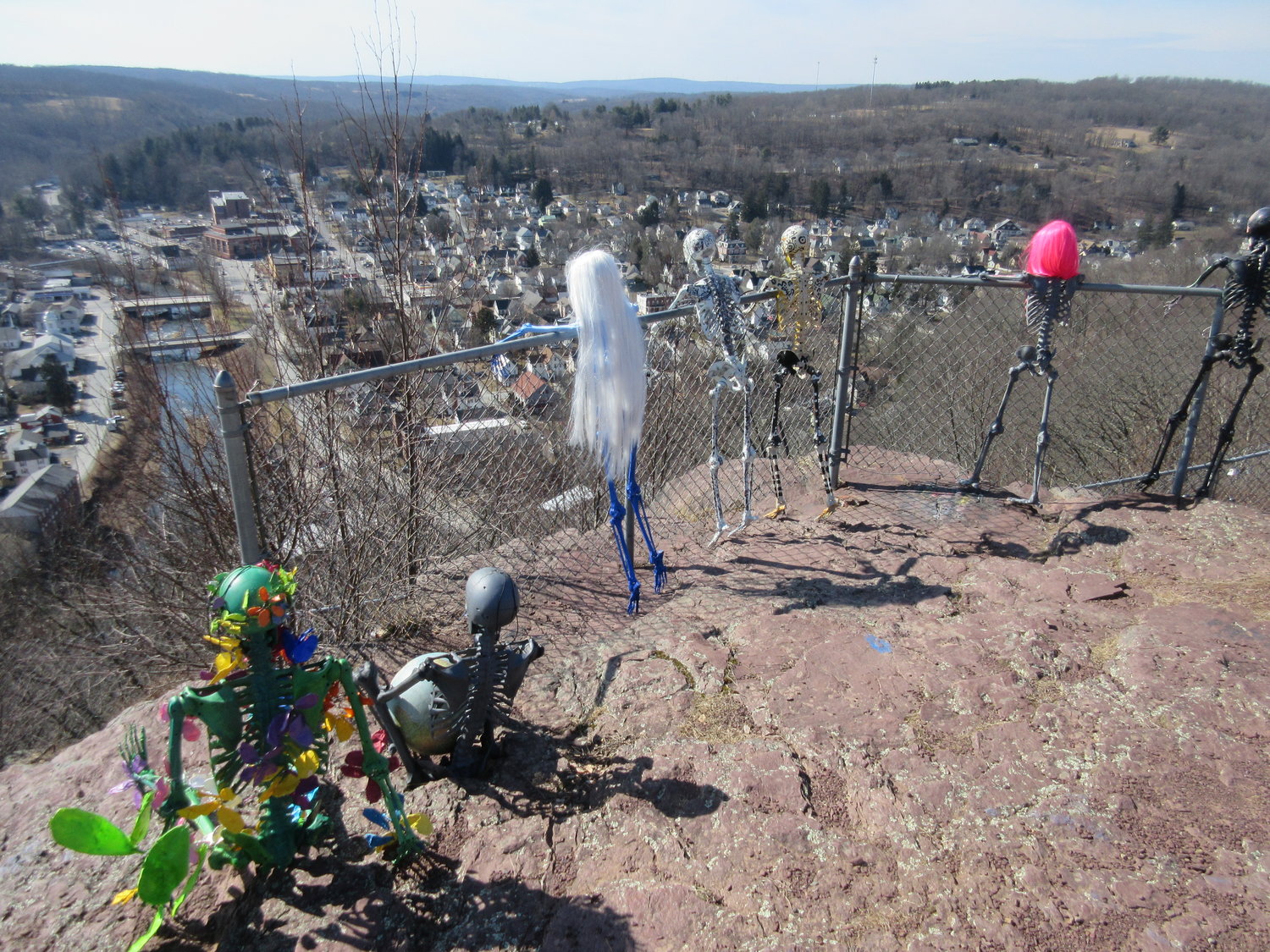 The skeletons enjoy an outing at Irving Cliff.